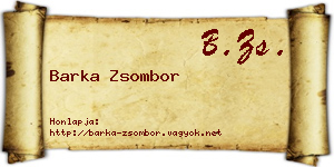 Barka Zsombor névjegykártya